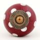 Cherry White Dot Ceramic Cabinet Knob