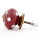 Cherry White Dot Ceramic Cabinet Knob