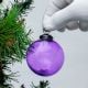 Purple Glass Round Christmas Ornaments