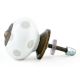 White Polka Dot Ceramic Knob 45