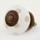 White Polka Dot Ceramic Knob 45
