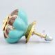 Sea Green And Brown Ceramic Cabinet Knobs