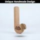 Natural Bird Shape Wooden Adheshive Wall Hook-Pack of 1