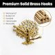 Brass Golden Decorative Tree Swivel Tri Arm Hook