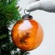 Vintage Round Amber Glass Hanging Ornament For Christmas Tree