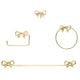 Elegant Brass Bathroom Hardware Set of 4 with Bow Design