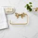 Elegant Brass Bow Toilet Paper Holder Wall Mounted Bathroom Accessory