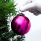 Pink Round Glass Christmas Ornament