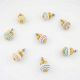 8 Pieces Ceramic Multicolor Striped Kitchen Drawer Knobs