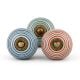 3 Pieces Ceramic Multicolor Striped Kitchen Cupboard Knobs