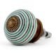 3 Pieces Ceramic Multicolor Striped Kitchen Cupboard Knobs