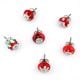 6 Pieces Red Ceramic Round Living Room Cupboard Knobs