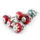 6 Pieces Red Ceramic Round Living Room Cupboard Knobs
