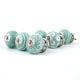 6 Pieces Sea Green Ceramic Round Living Room Cupboard Knobs