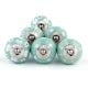 6 Pieces Sea Green Ceramic Round Living Room Cupboard Knobs