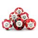 Red Ceramic Round Living Room Cupboard Knobs