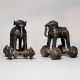 Pair of Brass Elephant Rolling Toy Figurines