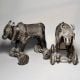 Vintage Brass Ox Cart Toy with Rolling Wheels