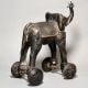 Decorative Brass Elephant on Wheels Folk Toy