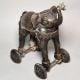 Decorative Brass Elephant on Wheels Folk Toy