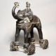 Handcrafted Brass Elephant Rider Rolling Toy Figurine