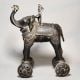 Handcrafted Brass Elephant Rider Rolling Toy Figurine