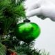 Green Vintage Glass Turnip Style Hanging Ornament