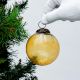 Amber Decorative Round Leaf Glass Hanging Ornament