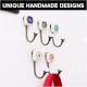 5 Pieces Multicolor Solid Gold Line Ceramic Wall Hook