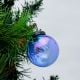 Royal Blue Round Glass Christmas Ornament