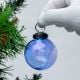 Royal Blue Round Glass Christmas Ornament