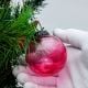 Pink Round Glass Christmas Ornament