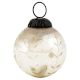 Silver Leaf Round Mercury Glass Christmas Ornament