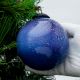 Dark Blue Round Glass Christmas Ornament