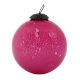 Pink Vintage Round Glass Christmas Ornament