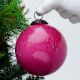 Pink Vintage Round Glass Christmas Ornament