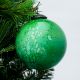 Green Vintage Round Glass Christmas Ornament