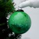 Green Vintage Round Glass Christmas Ornament
