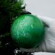 Green Vintage Round Glass Christmas Ornament