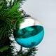 Turquoise Vintage Style Round Glass Christmas Ornament