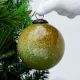 Moss Green Vintage Style Round Glass Christmas Ornament