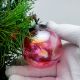 Pink Vintage Style Round Glass Christmas Ornament
