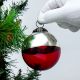 Red Vintage Style Round Glass Christmas Ornament