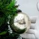 Silver Style Round Glass Christmas Ornament