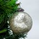 Antique Silver Style Round Glass Christmas Ornament