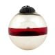 Red Band Silver Round Glass Christmas Ornament