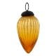 Vintage style Ribbed Amber Glass Christmas Ornament