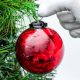 Blood Red Plum Star Cut Christmas Hanging