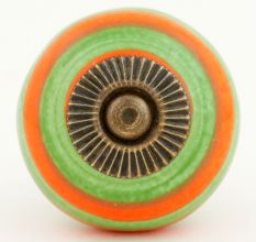 Green Orange Striped Knob