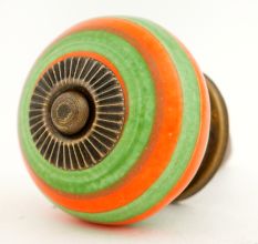 Green Orange Striped Knob